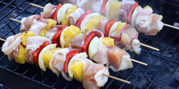 Bacon Wrapped Chicken Shish Kebabs
