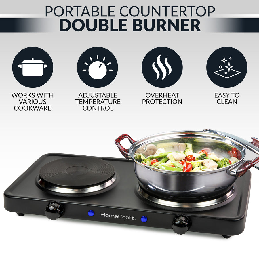 HomeCraft™ Double Burner Hot Plate