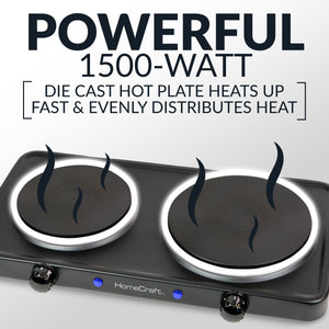 HomeCraft™ Double Burner Hot Plate