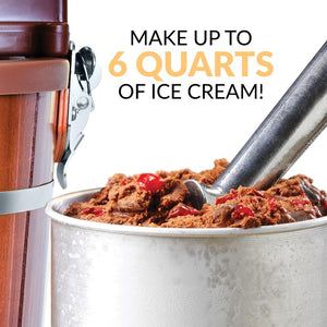 6-Quart Wood Bucket Electric Ice Cream Maker