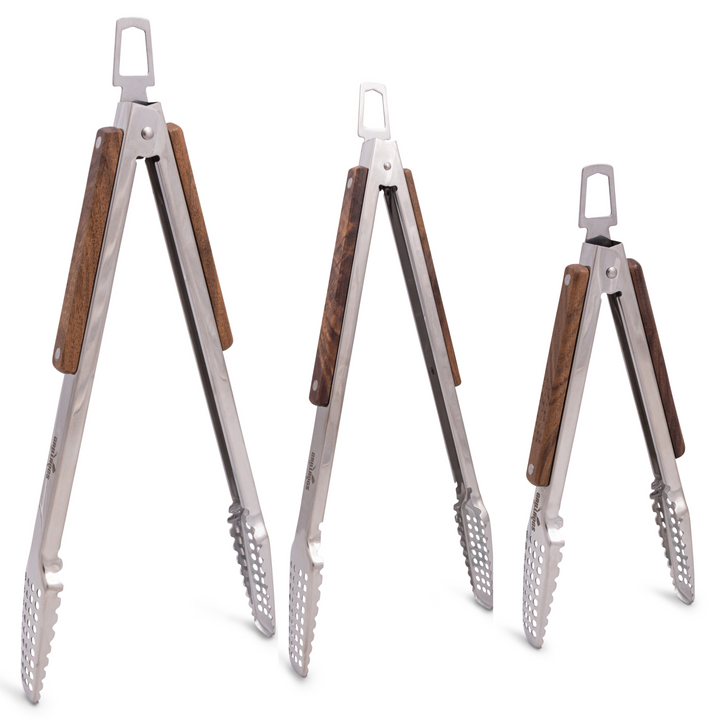 GRILLHOGS 9, 12 and 16 3 Pack Tongs Stainless Steel+Soft Grip